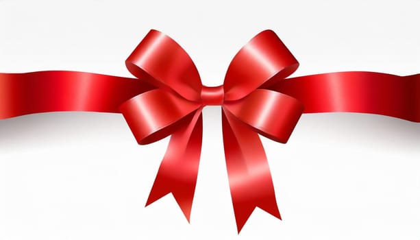 red ribbon on isolated white bacground