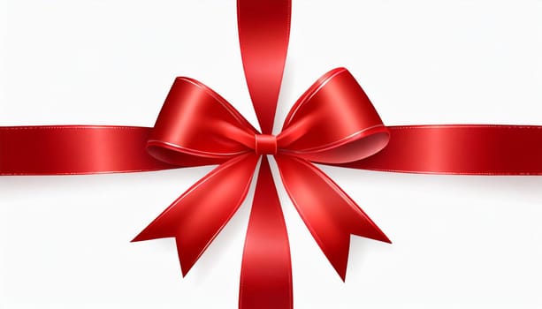 red ribbon on isolated white bacground
