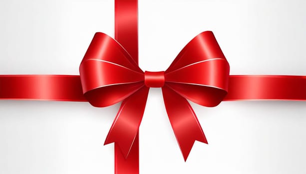 red ribbon on isolated white bacground