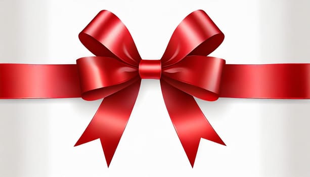 red ribbon on isolated white bacground