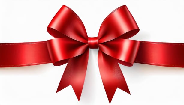 red ribbon on isolated white bacground