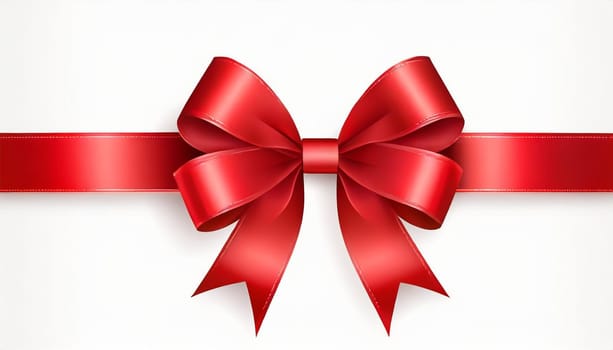 red ribbon on isolated white bacground