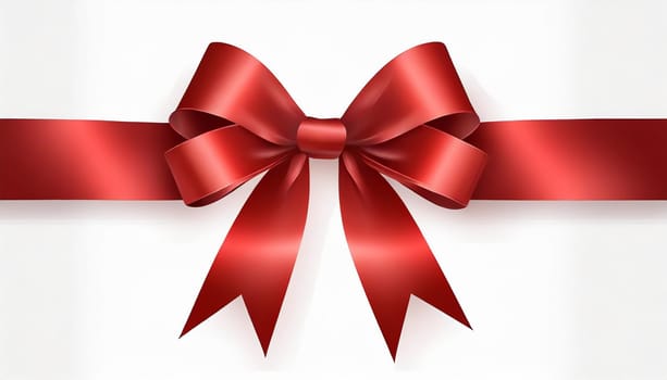 red ribbon on isolated white bacground