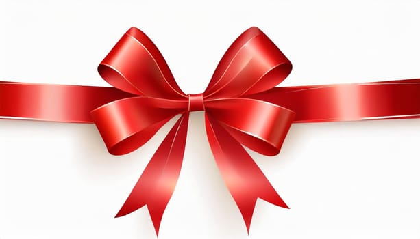 red ribbon on isolated white bacground