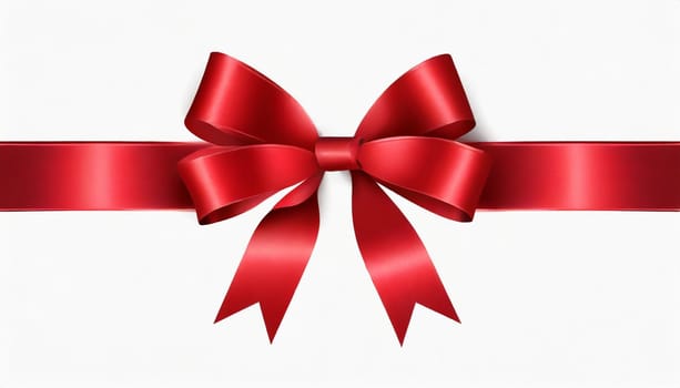 red ribbon on isolated white bacground