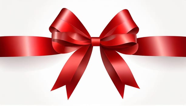red ribbon on isolated white bacground