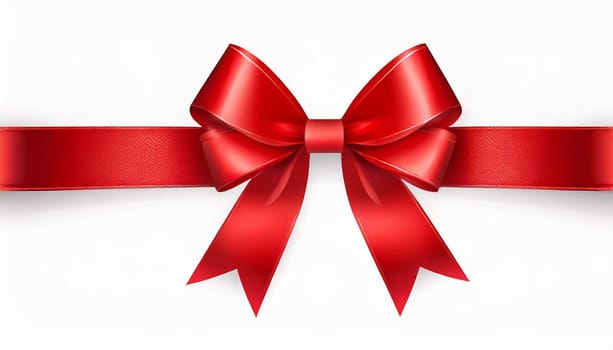 red ribbon on isolated white bacground