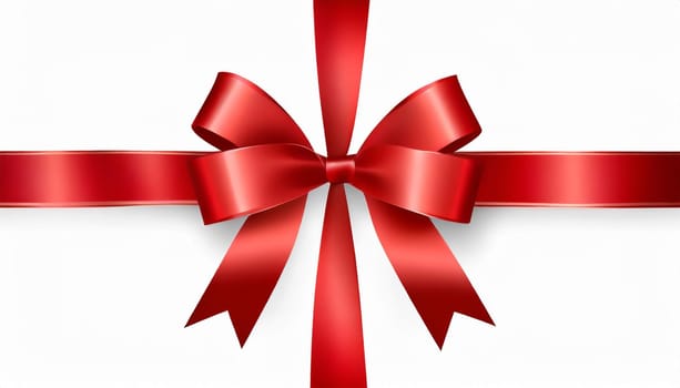 red ribbon on isolated white bacground
