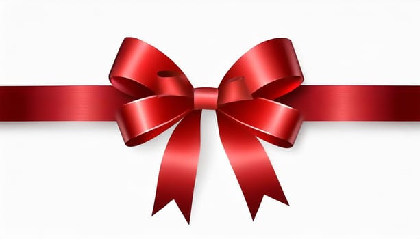 red ribbon on isolated white bacground