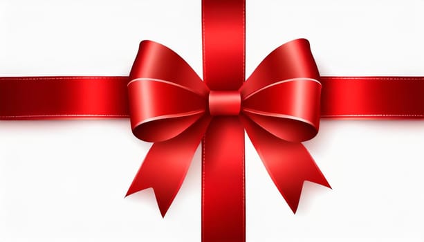red ribbon on isolated white bacground