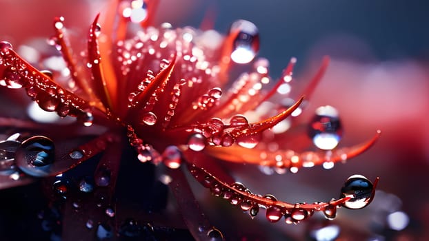 Beautiful fantasy macro water drops on plants