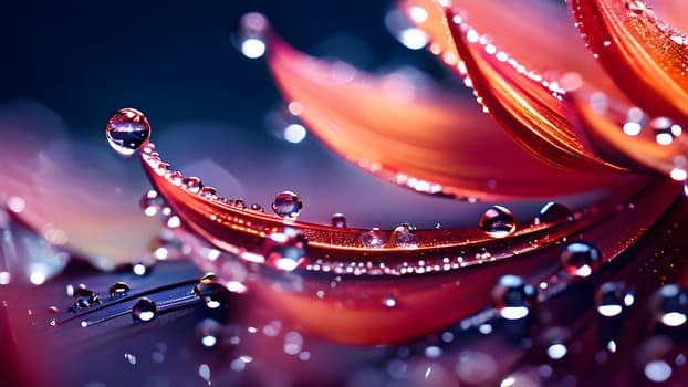 Beautiful fantasy macro water drops on plants