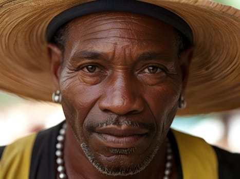 Closeup portrait of the man from Jamaica