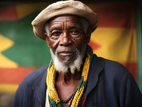 Closeup portrait of the man from Jamaica