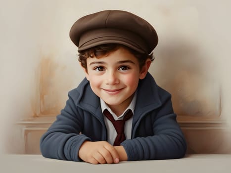 Portrait of the cute Jewish boy