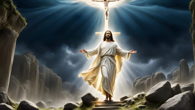 Abstract art of Jesus Christ resurrection