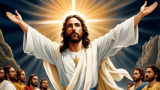 Abstract art of Jesus Christ resurrection