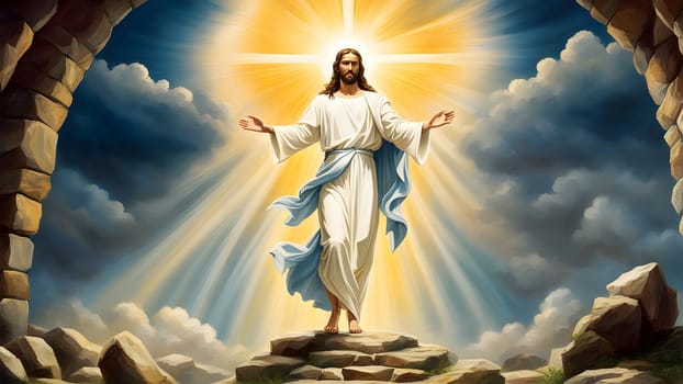 Abstract art of Jesus Christ resurrection