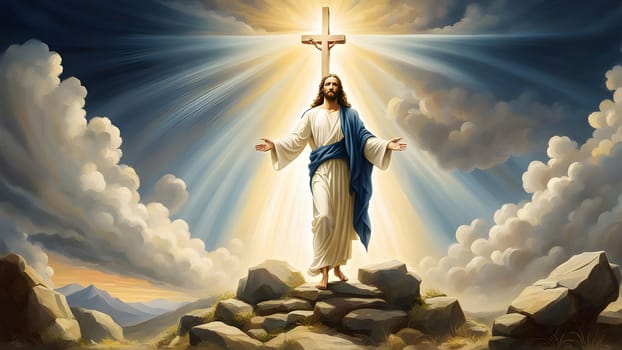 Abstract art of Jesus Christ resurrection