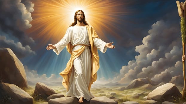 Abstract art of Jesus Christ resurrection