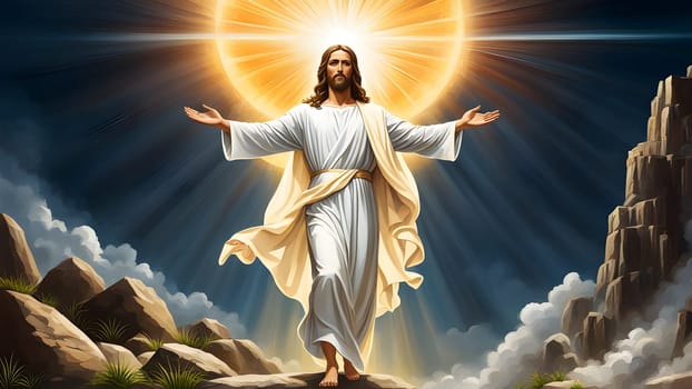 Abstract art of Jesus Christ resurrection