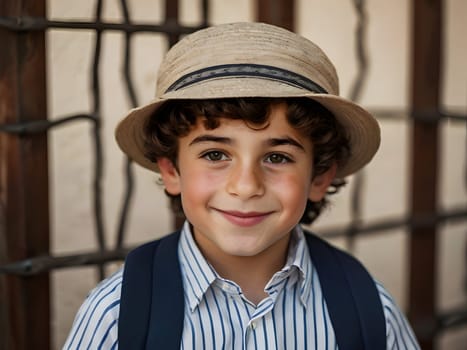 Portrait of the cute Jewish boy