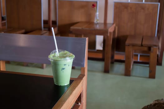 Matcha latte or iced green tea, stock photo