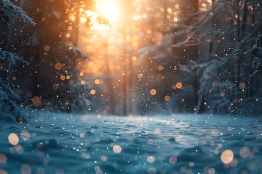 Snowfall at spruce forest at day time. Neural network generated in January 2024. Not based on any actual scene or pattern.