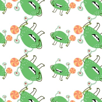 cSweet and monster seamless background. Vector illustration can used for wrapping, scrapping, textile, decor, wallpaper, clothes print, cover design, posters and banners.