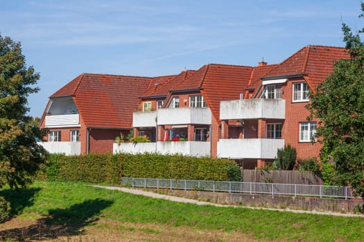 Residential buildings, modern brick residential buildings, Wunstorf, Lower Saxony, Germany