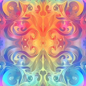 Seamless texture and background of Art Nouveau Colorful Brightness Colors Vibrant Pastel Power Gradient. Neural network generated image. Not based on any actual scene or pattern.
