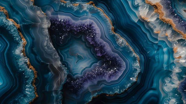 Geode rock texture, background and wallpaper. Neural network generated image. Not based on any actual scene or pattern.
