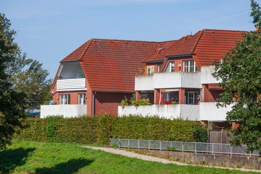 Residential buildings, modern brick residential buildings, Wunstorf, Lower Saxony, Germany