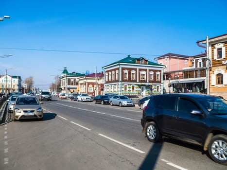 Irkutsk, Russia - August 24, 2016: The sights of Irkutsk, streets and buildings of the city, historical and modern buildings.