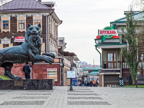 Irkutsk, Russia - August 24, 2016: The sights of Irkutsk, streets and buildings of the city, historical and modern buildings.