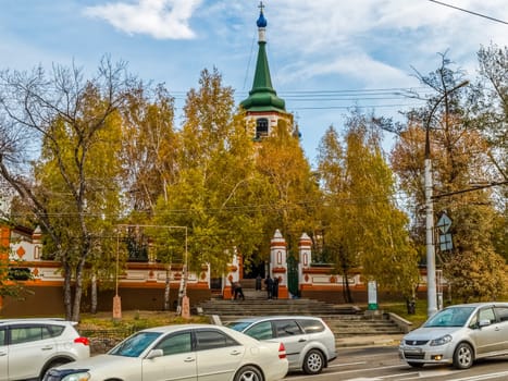Irkutsk, Russia - August 24, 2016: The sights of Irkutsk, streets and buildings of the city, historical and modern buildings.