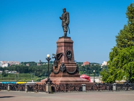 Irkutsk, Russia - August 24, 2016: The sights of Irkutsk, streets and buildings of the city, historical and modern buildings.