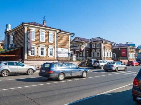 Irkutsk, Russia - August 24, 2016: The sights of Irkutsk, streets and buildings of the city, historical and modern buildings.