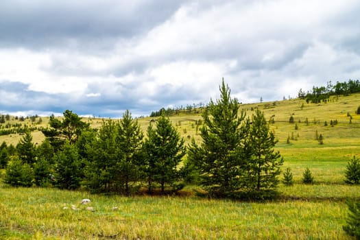 Baikal landscape, meadows by the lake. Baikal landscape, meadows by the lake.