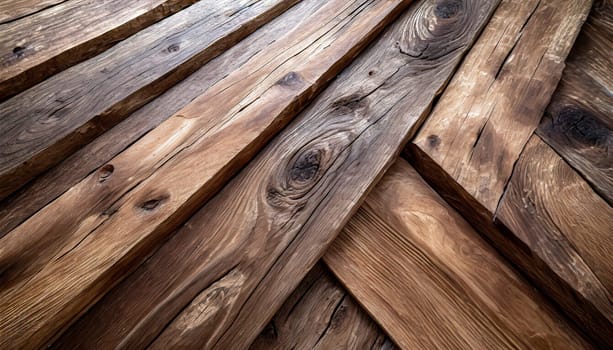 Natural wood texture. Wood background. Dark rustic planks table top flat lay view.