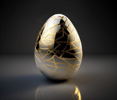 artistic product. white marble and gold eggs. Jewelry, design, jewelry. generative AI.