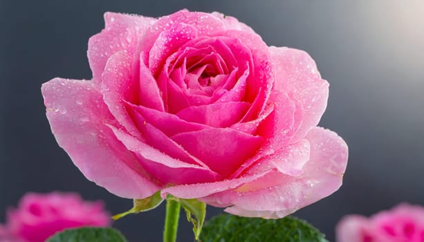 Close up of tenderness pink rose.
