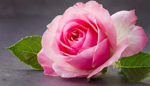 Close up of tenderness pink rose.