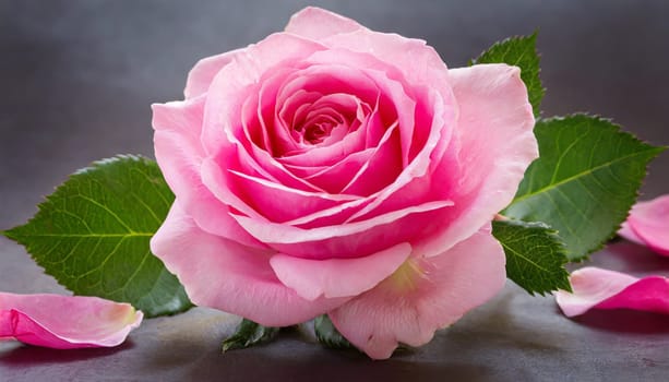 Close up of tenderness pink rose.