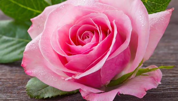 Close up of tenderness pink rose.