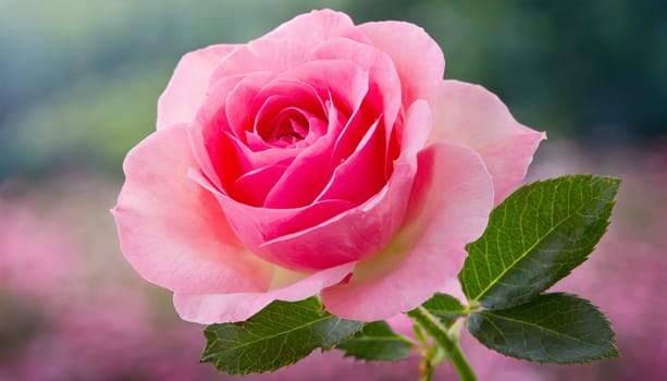 Close up of tenderness pink rose.