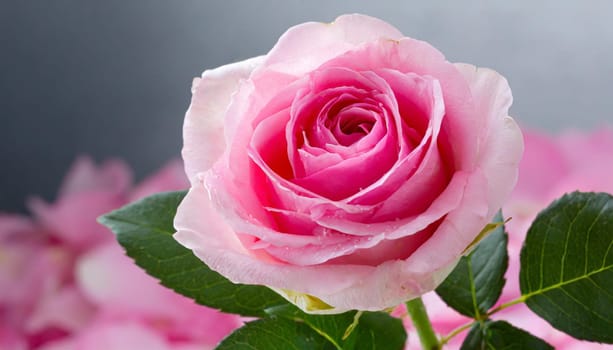 Close up of tenderness pink rose.