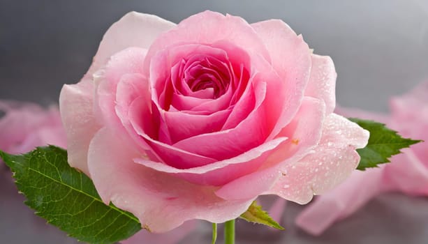 Close up of tenderness pink rose.
