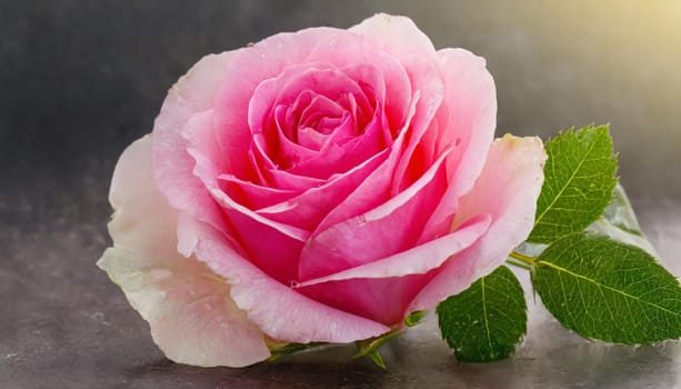 Close up of tenderness pink rose.