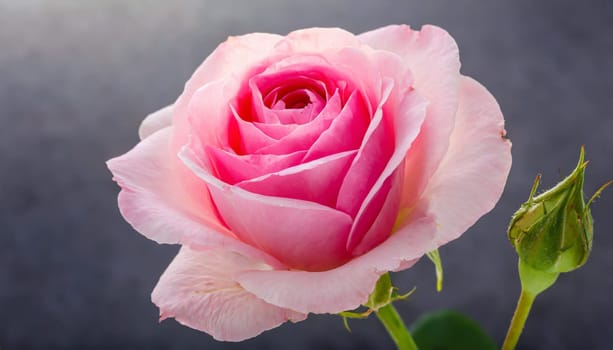 Close up of tenderness pink rose.